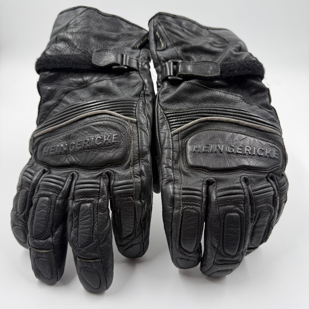 Hein Gericke Gore-Tex Leather Motorcycle Gloves Mens Large Black Gauntlet Winter